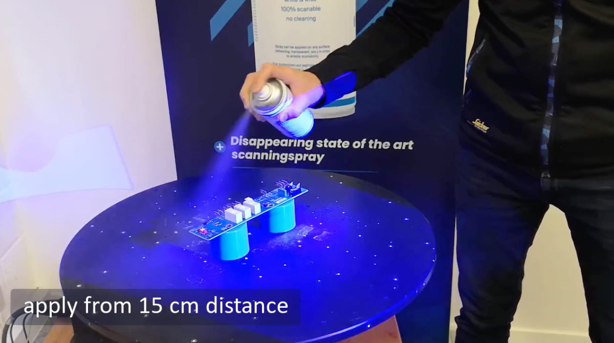 Digitalização 3D de pcb usando AESUB 3D scanningspray